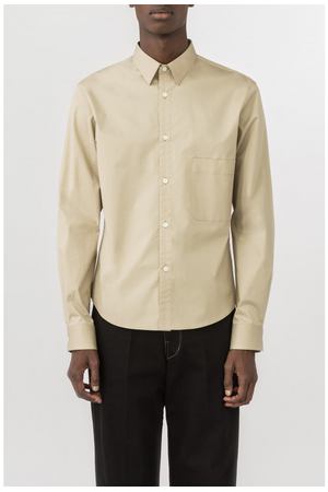 Рубашка мужская бежевая с нагрудным карманом Lemaire