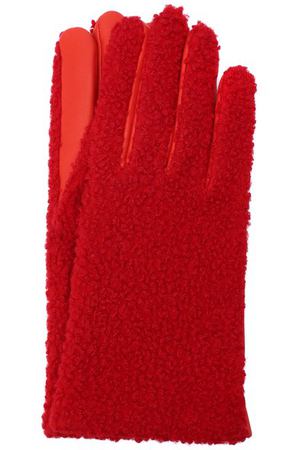 Кожаные перчатки с отделкой мехом Agnelle