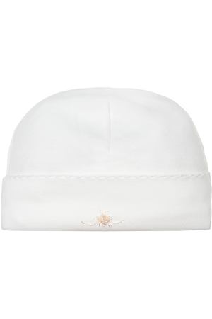 Белая шапка с цветочной вышивкой Lyda Baby