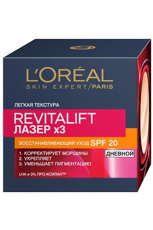 L'ORÉAL PARIS Дневной антивозрастной крем для лица "Ревиталифт Лазер" против морщин, восстанавливающий, SPF 20