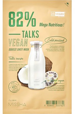 MISSHA Маска тканевая Talks Vegan энерджайзер с экстрактами нони и кокоса