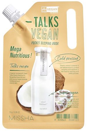MISSHA Маска кремовая Talks Vegan энерджайзер с экстрактами нони и кокоса