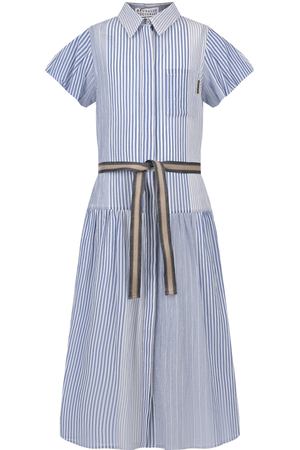 Платье в сине-белую полоску Brunello Cucinelli