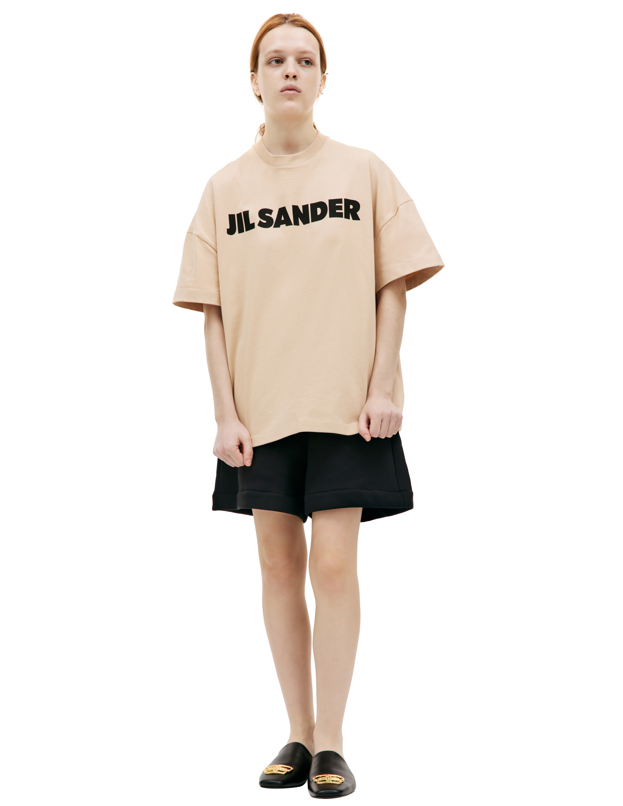 Где купить Хлопковая футболка с логотипом Jil Sander 