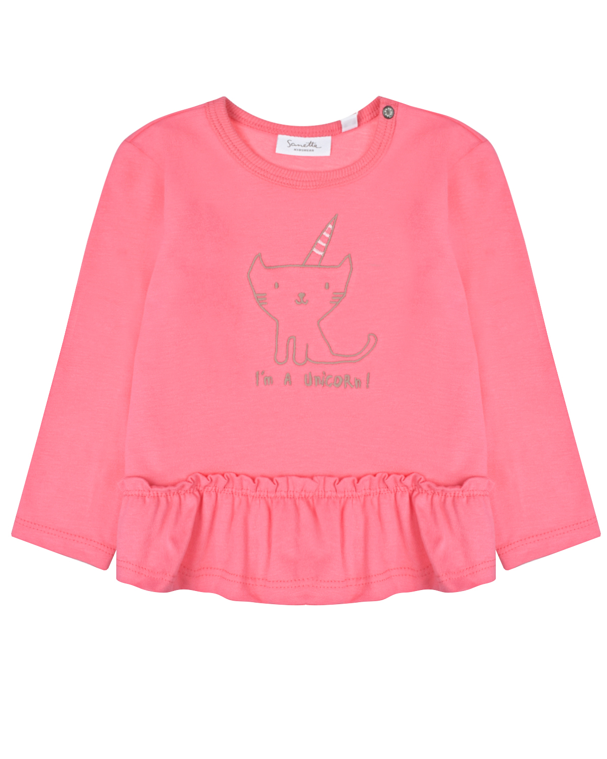 Где купить Розовая толстовка с вышивкой &quot;кот-единорог&quot; Sanetta Kidswear Sanetta 