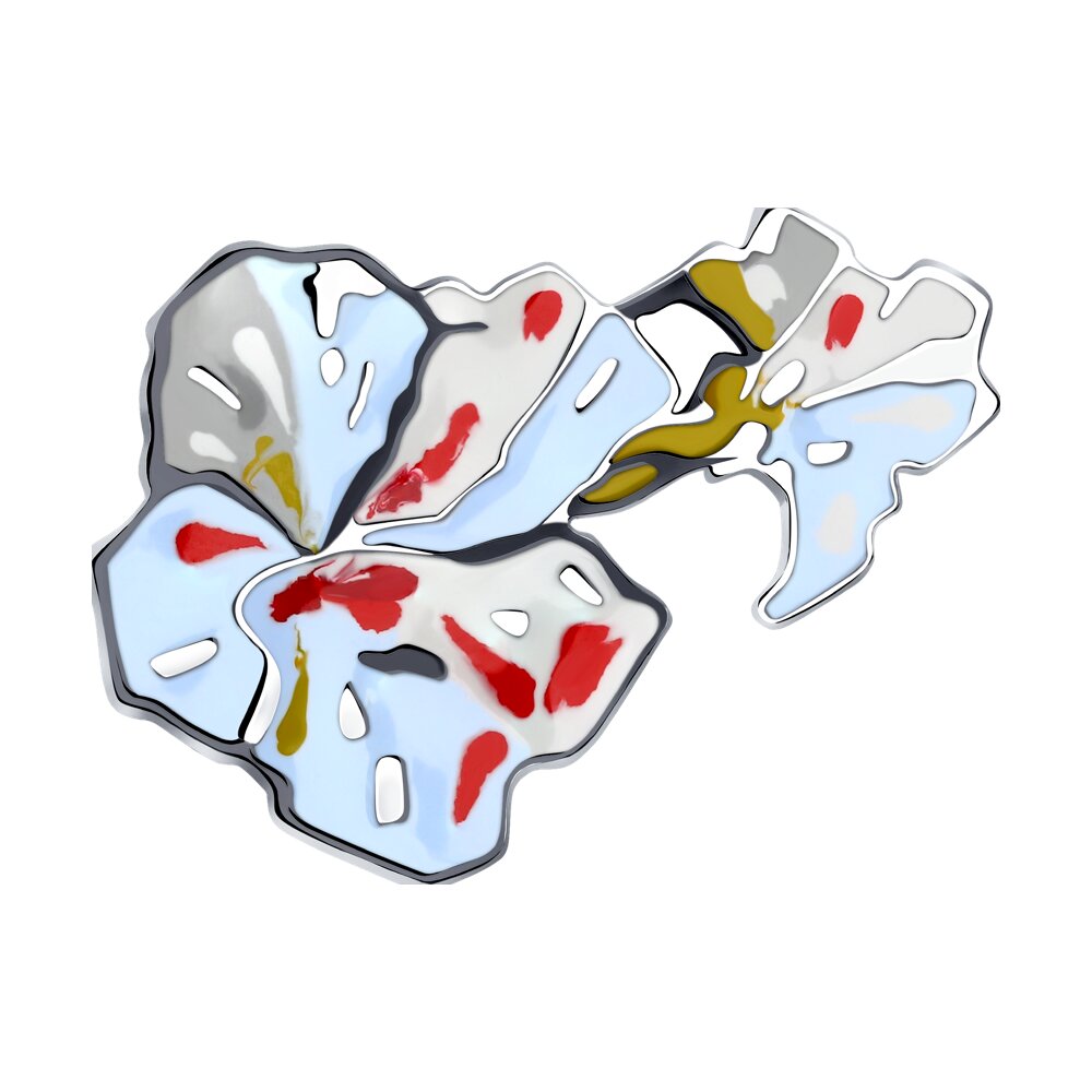 Где купить Брошь SOKOLOV из серебра с эмалью Sokolov 