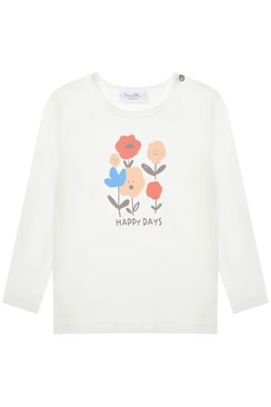 Белая толстовка с цветочным принтом Sanetta Kidswear