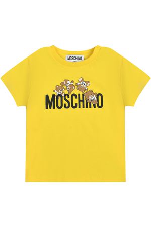 Футболка с принтом &quot;медвежата&quot;, желтая Moschino