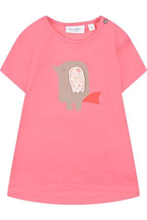 Розовая футболка с принтом &quot;птица&quot; Sanetta Kidswear