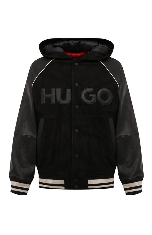 Где купить Кожаный бомбер HUGO Hugo Hugo Boss 