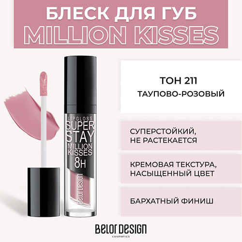 Где купить BELOR DESIGN Суперстойкий блеск для губ SUPER STAY MILLION KISSES BelorDesign 