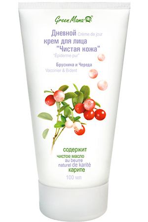 GREEN MAMA Дневной крем для лица "Чистая кожа" "Брусника и Череда" Crème de Jour