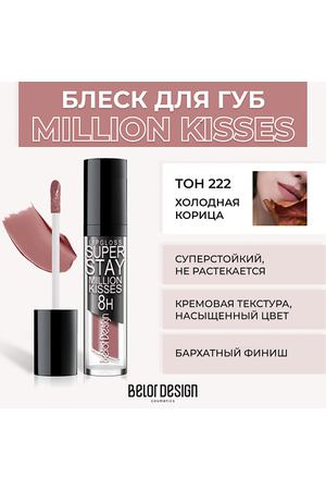 BELOR DESIGN Суперстойкий блеск для губ SUPER STAY MILLION KISSES