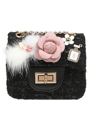 Черная сумка с цветами, 10x12x4 см Rena Chris
