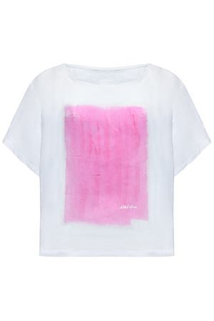 Футболка с принтом " розовый квадрат" 120% Lino