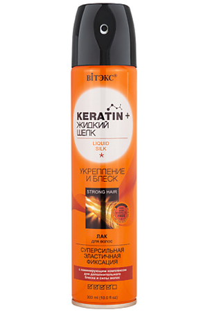 ВИТЭКС Лак для волос Keratin+жидкий шелк восстановление и зеркальный блеск 300.0