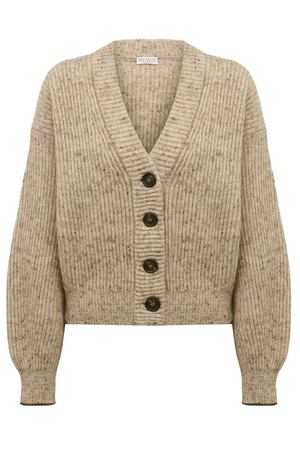 Кардиган из шерсти и льна Brunello Cucinelli