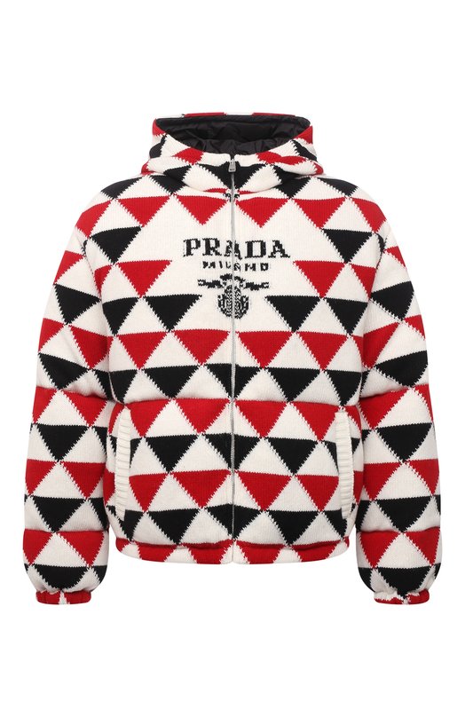 Где купить Пуховик из шерсти и кашемира Prada Prada 