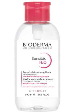 BIODERMA Мицеллярная вода с помпой для очищения нормальной и чувствительной кожи лица Sensibio H2O 500.0