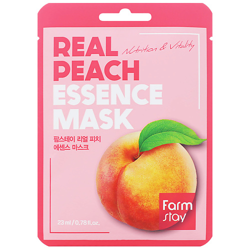 Где купить FARMSTAY Маска для лица тканевая с экстрактом персика Real Peach Essence Mask FarmStay 