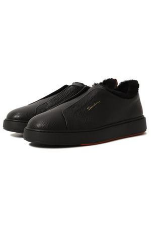 Кожаные кеды Santoni