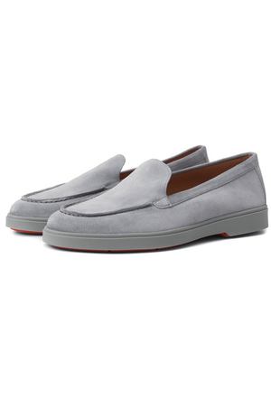 Замшевые лоферы Santoni