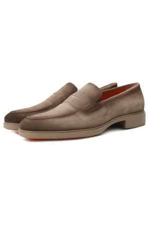 Замшевые лоферы Easy On Santoni