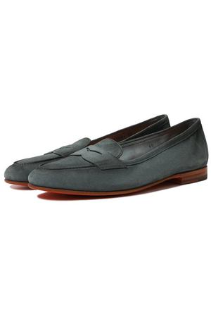 Замшевые лоферы Santoni