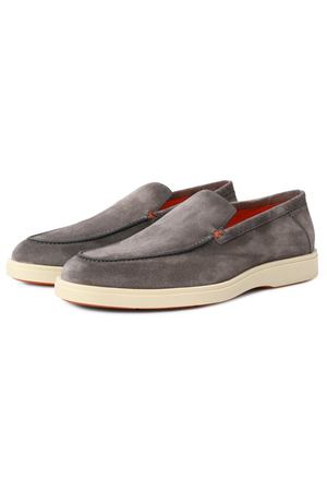 Замшевые лоферы Santoni