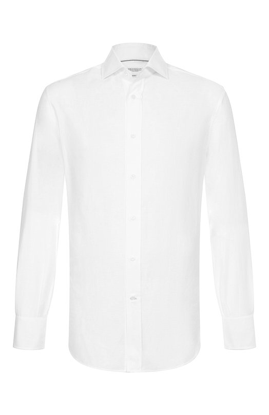 Где купить Рубашка из хлопка и льна Brunello Cucinelli Brunello Cucinelli