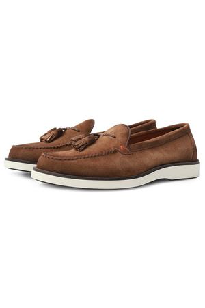 Замшевые лоферы Detroit Santoni