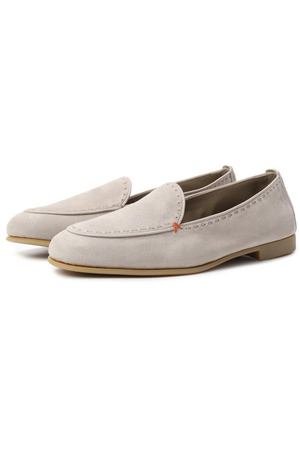 Замшевые лоферы Santoni