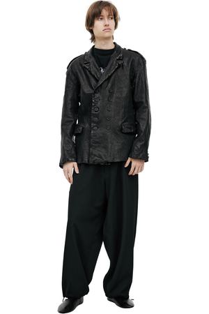 Кожаный пиджак с пуговицами