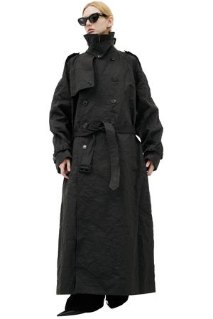 Двубортный тренч с поясом