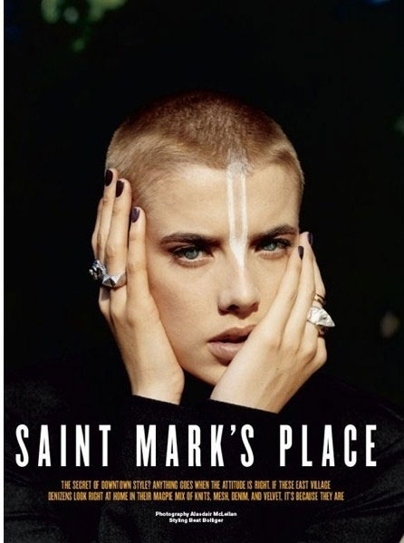 Агнесс Дейн (Agyness Deyn). Saint Mark's Place. Cъемка для V Magazine, сентябрь 2010. 