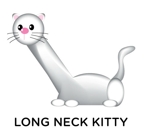 black long neck cat clipart